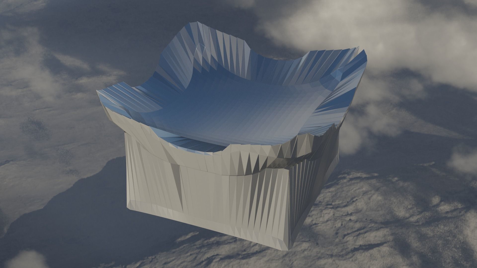 Silver Futuristic Cubic Autel 3D model_11