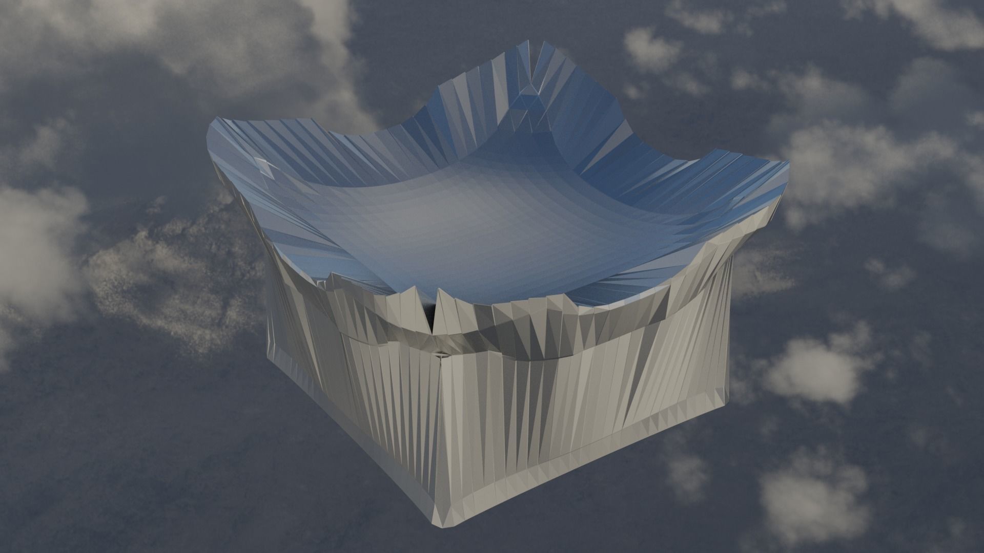 Silver Futuristic Cubic Autel 3D model_2