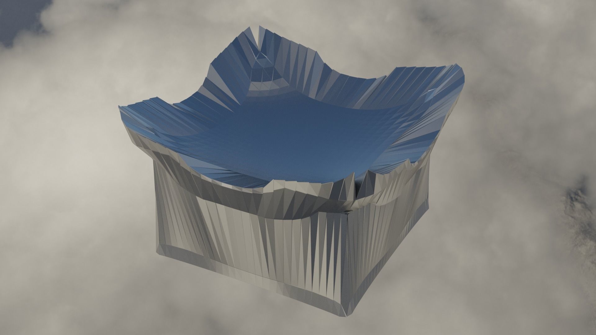 Silver Futuristic Cubic Autel 3D model_8