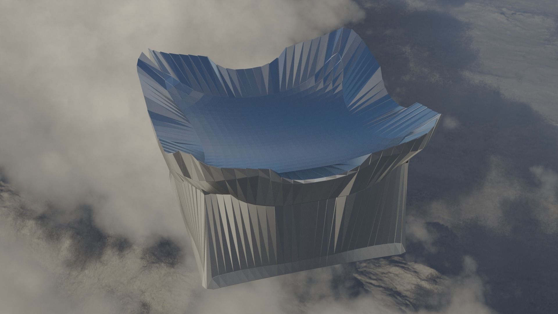 Silver Futuristic Cubic Autel 3D model_9