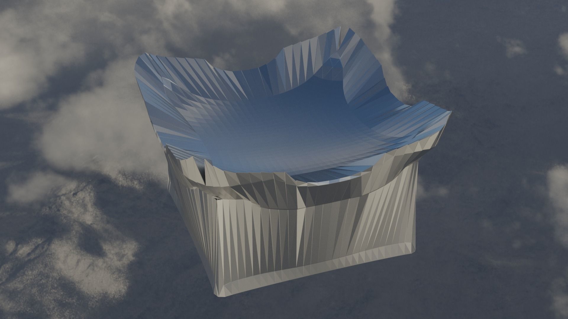 Silver Futuristic Cubic Autel 3D model_1