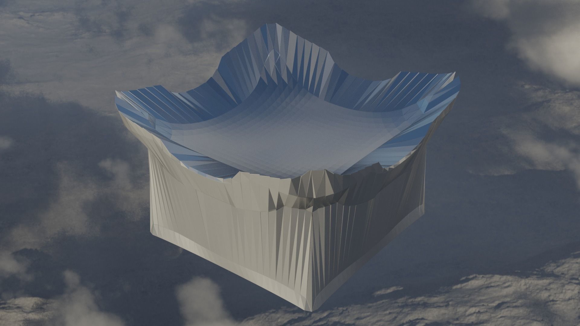 Silver Futuristic Cubic Autel 3D model_10