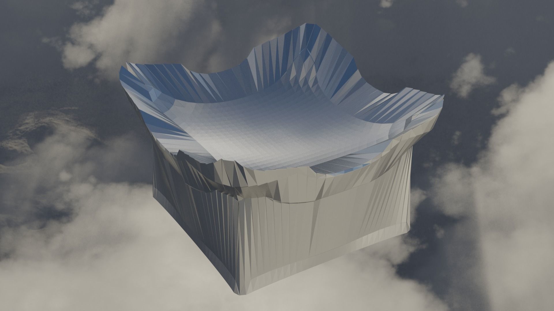 Silver Futuristic Cubic Autel 3D model_4