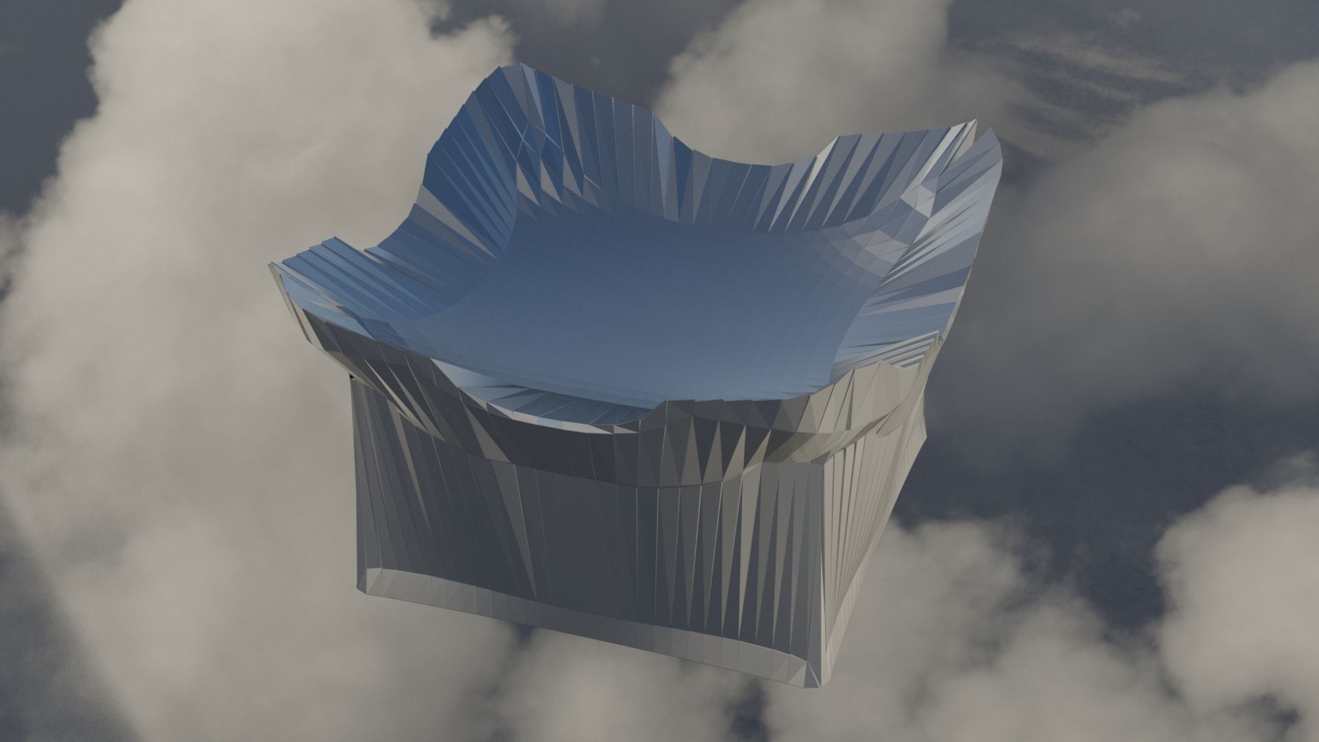 Silver Futuristic Cubic Autel 3D model_5