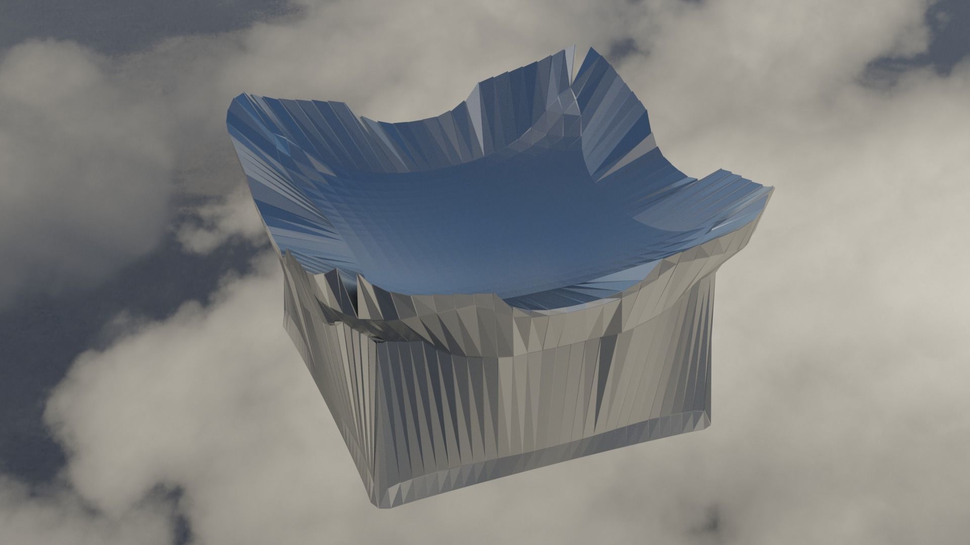 Silver Futuristic Cubic Autel 3D model_7