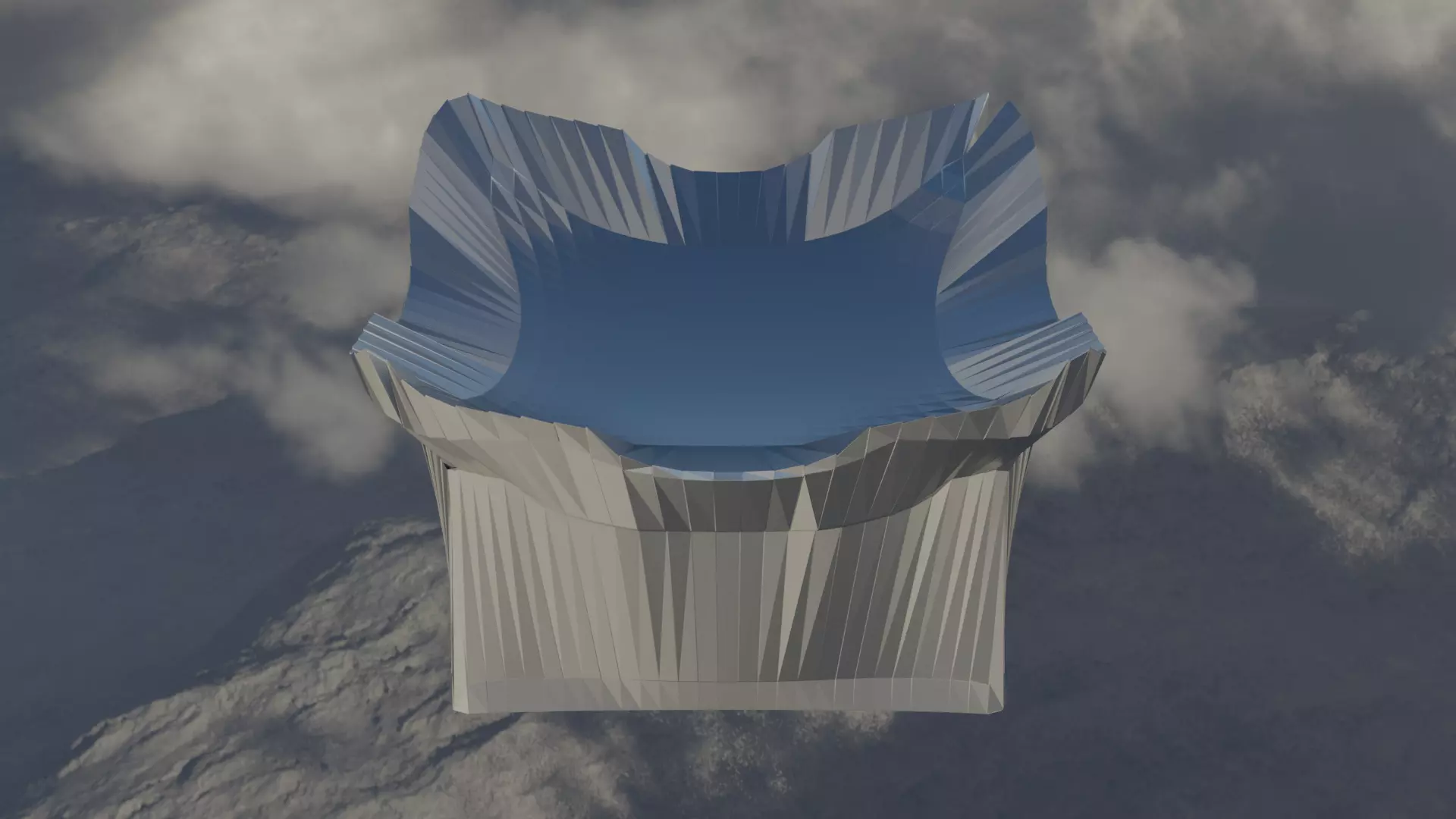 Silver Futuristic Cubic Autel 3D model_0