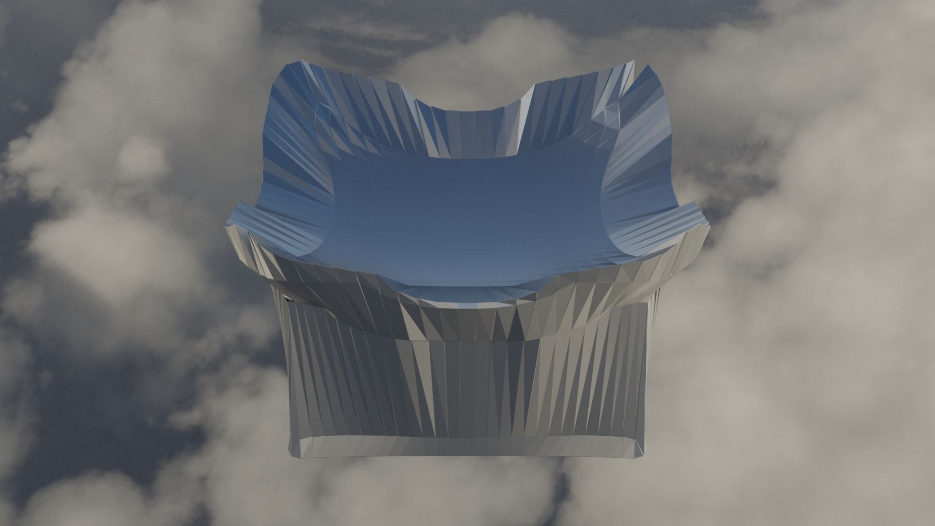 Silver Futuristic Cubic Autel 3D model_6