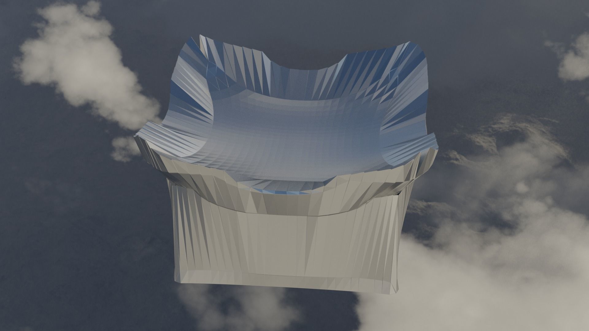 Silver Futuristic Cubic Autel 3D model_3