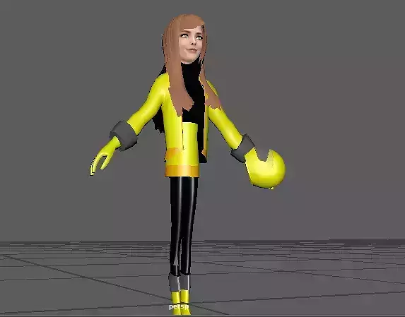 3D Cute Girl Character Model Gia gaming