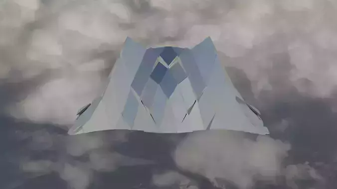Silver Peak Structure Wall Low-poly 3D model