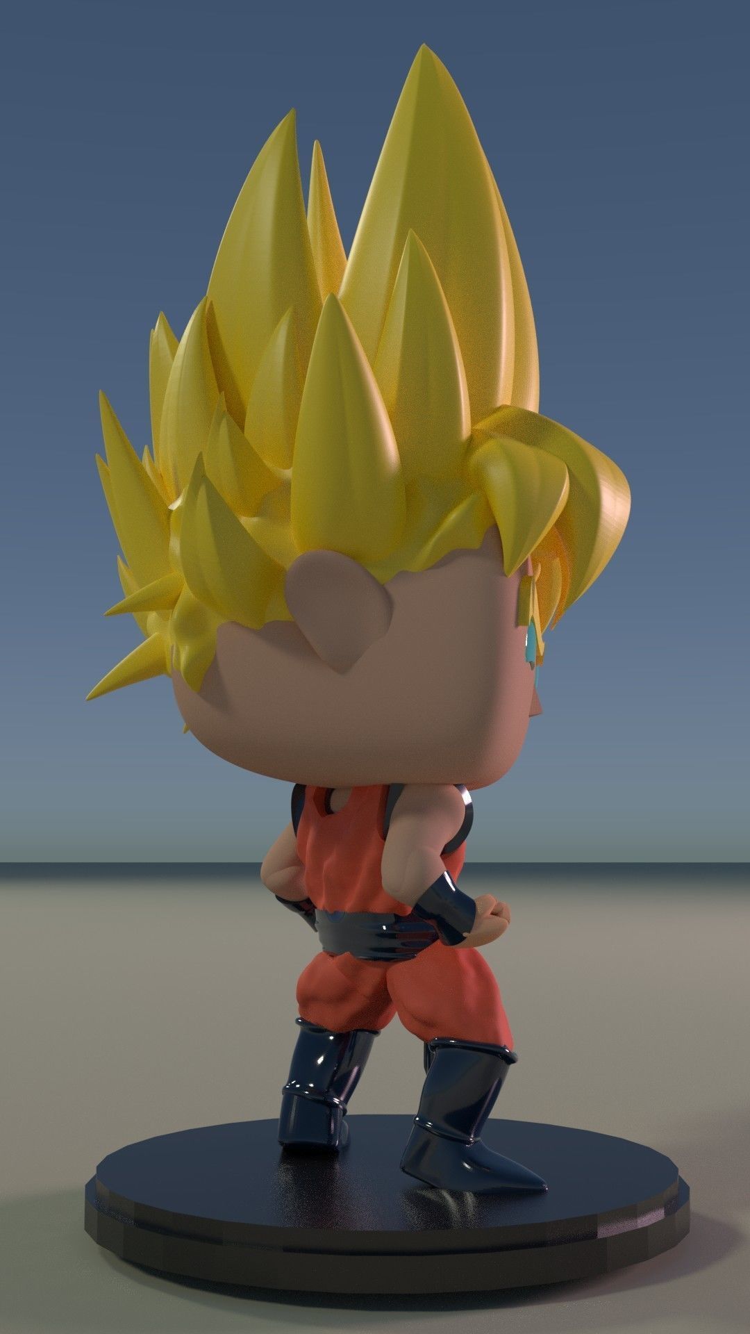Goku Super Saiyan Custom Pop DIY 3D print model_1