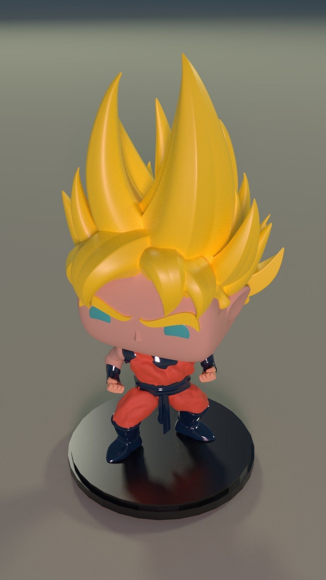 Goku Super Saiyan Custom Pop DIY 3D print model_3