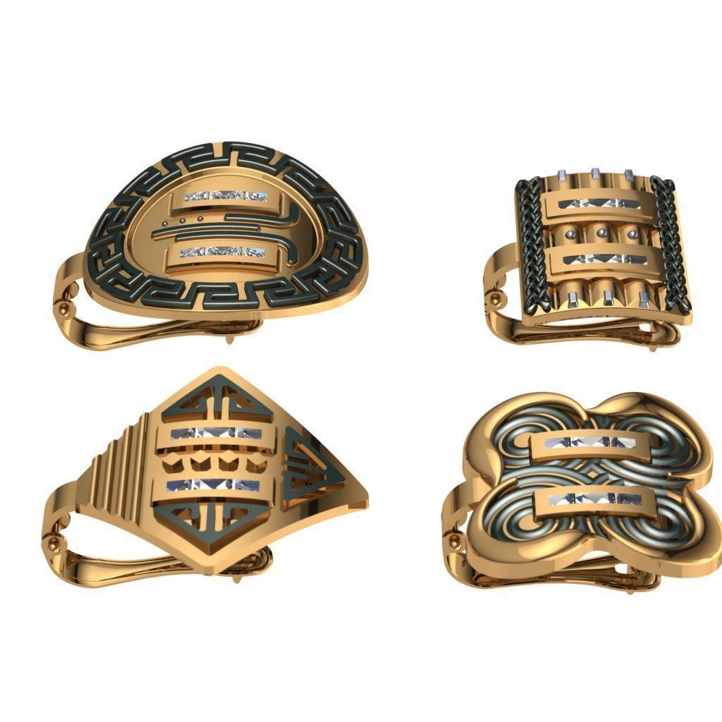 Earrings pack 3D print model_1