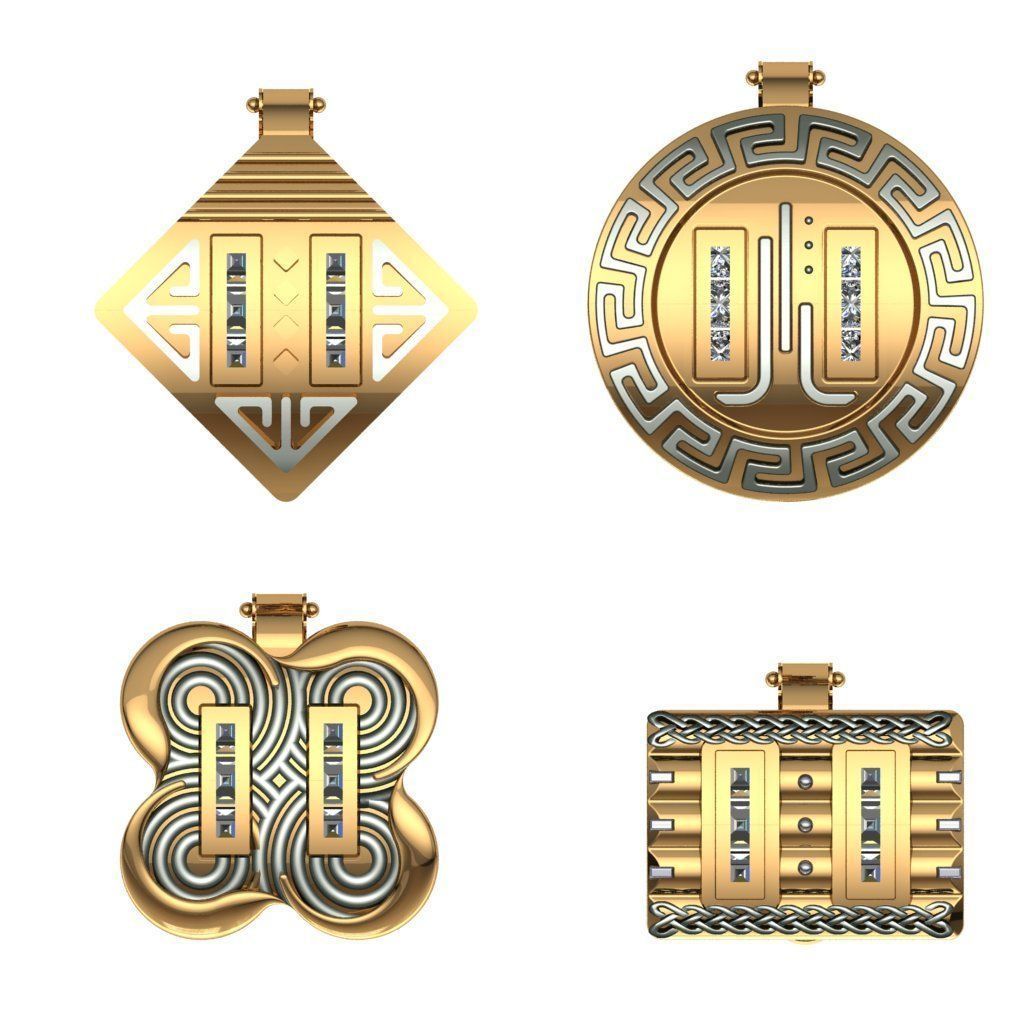 Earrings pack 3D print model_2