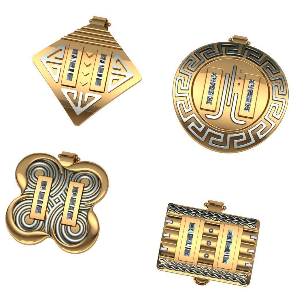 Earrings pack 3D print model_4