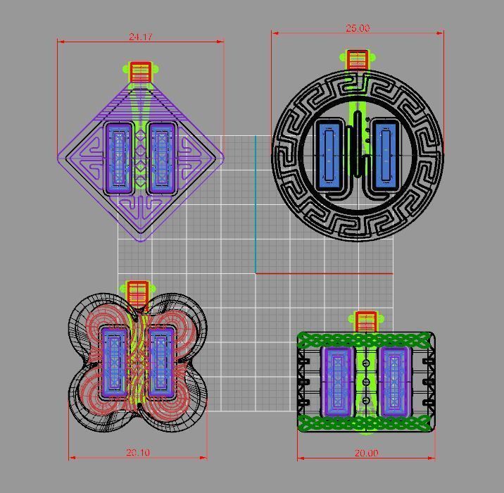 Earrings pack 3D print model_5