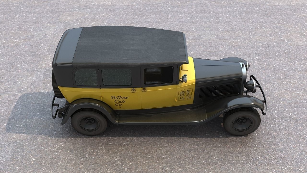1930 Gmc Model 6 Taxi Cab 3D model_3