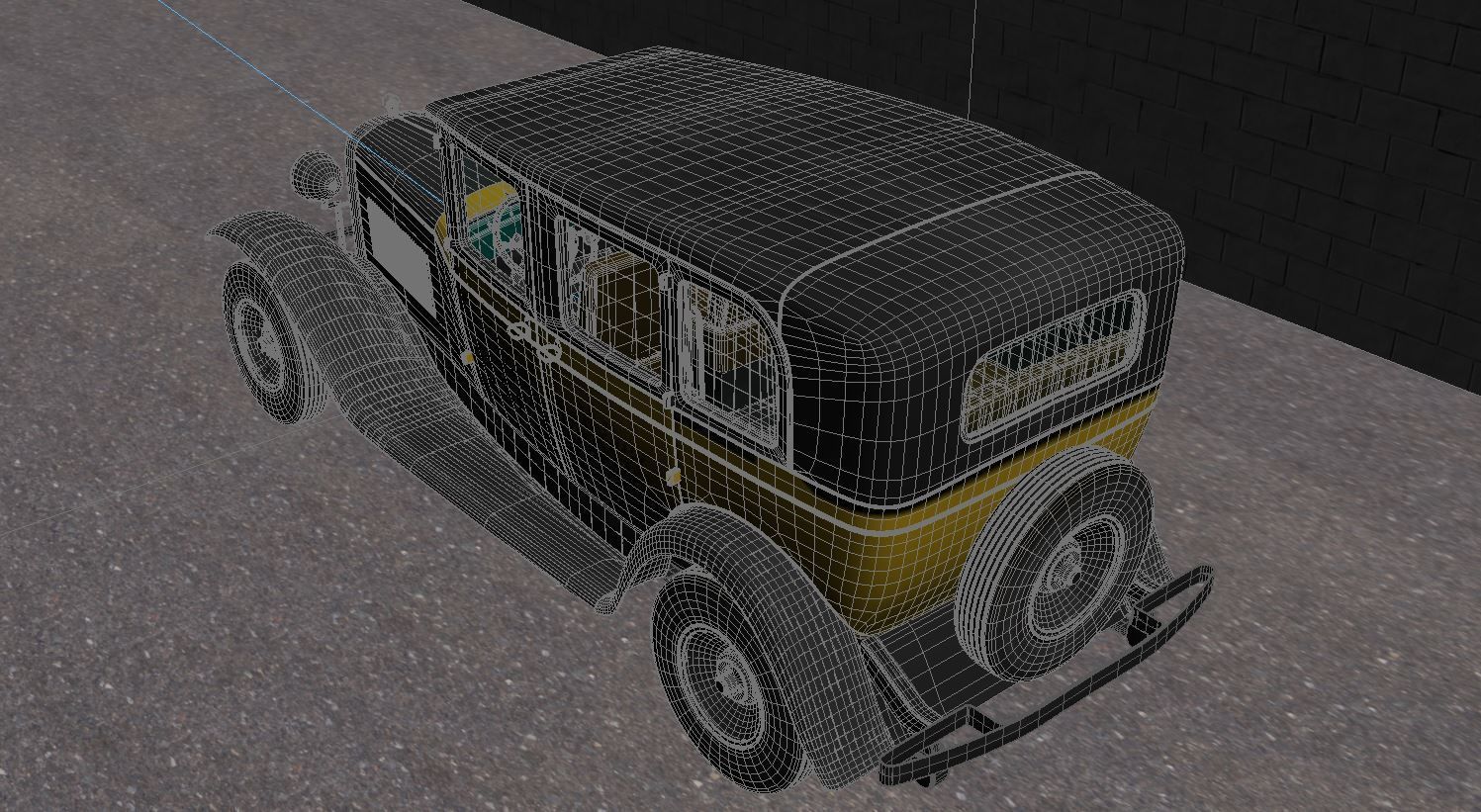 1930 Gmc Model 6 Taxi Cab 3D model_12