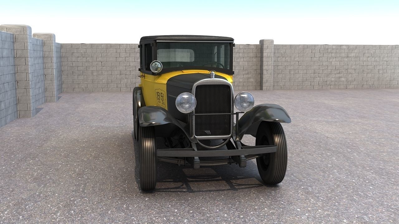 1930 Gmc Model 6 Taxi Cab 3D model_8