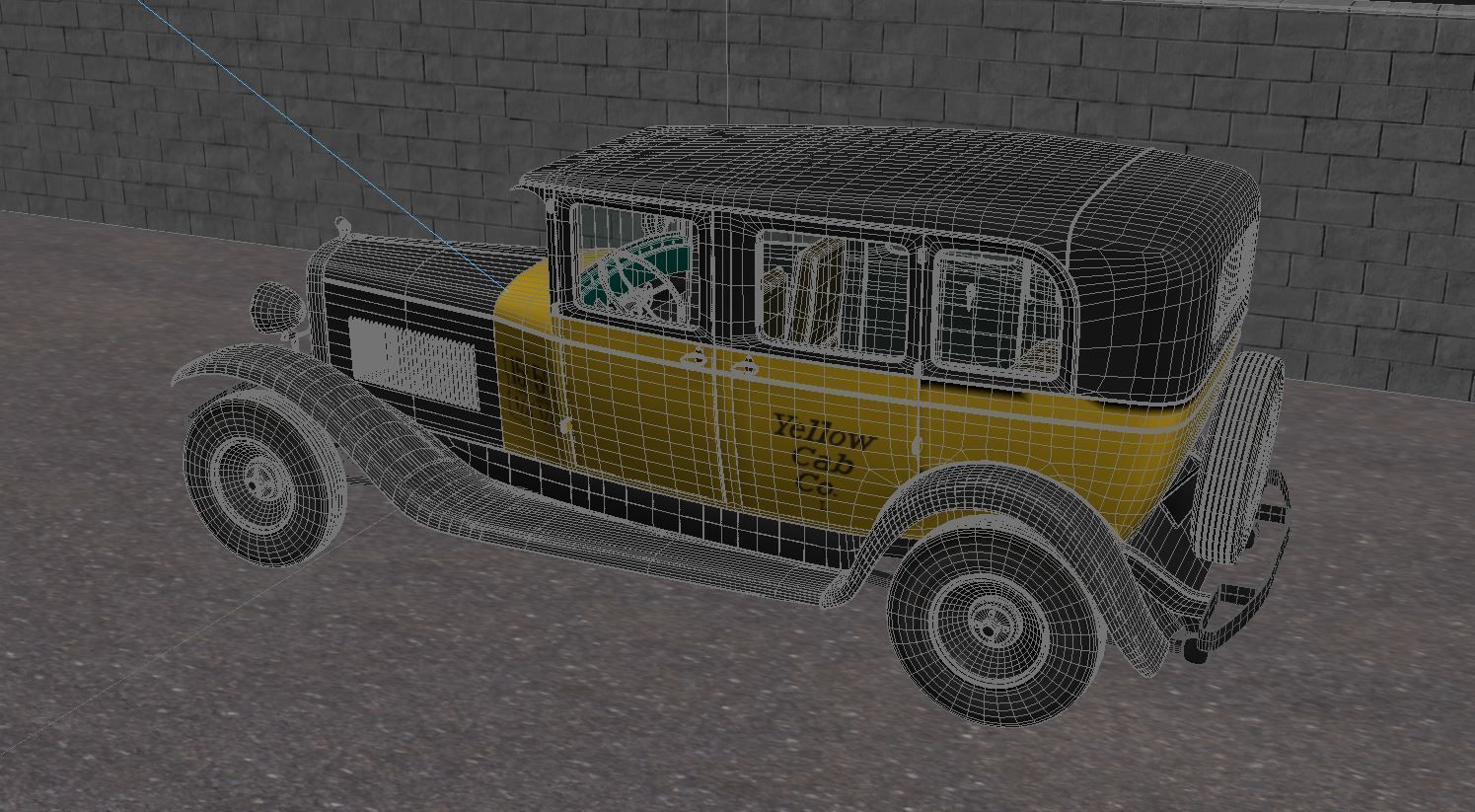 1930 Gmc Model 6 Taxi Cab 3D model_10