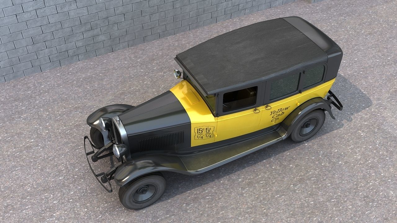 1930 Gmc Model 6 Taxi Cab 3D model_5