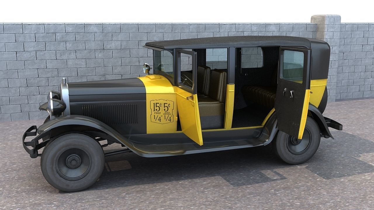 1930 Gmc Model 6 Taxi Cab 3D model_6