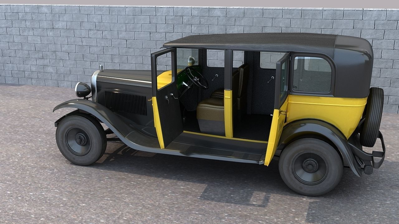 1930 Gmc Model 6 Taxi Cab 3D model_7