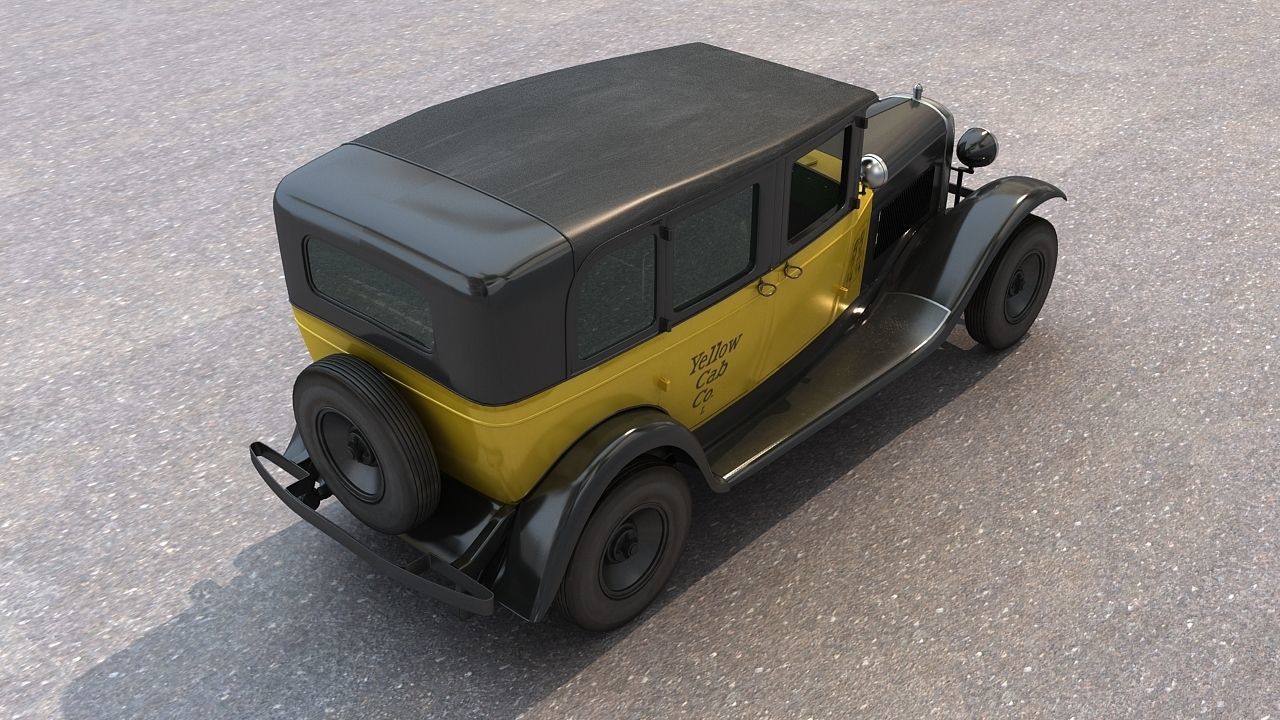 1930 Gmc Model 6 Taxi Cab 3D model_4