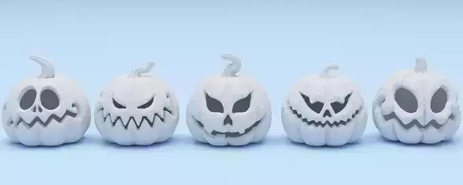 5 Pumpkins pack 3D print model