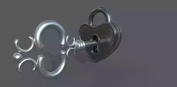 Lock and key 3D model Low-poly 3D model