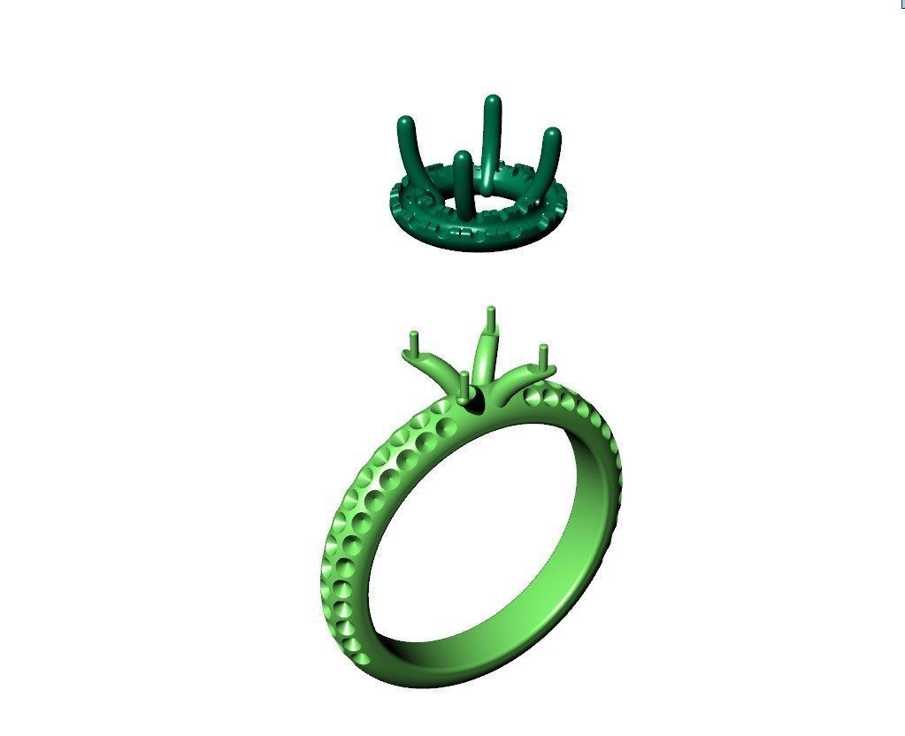 Engagement Ring Halo Settings With Basket Style For Media - SK1  3D model_16