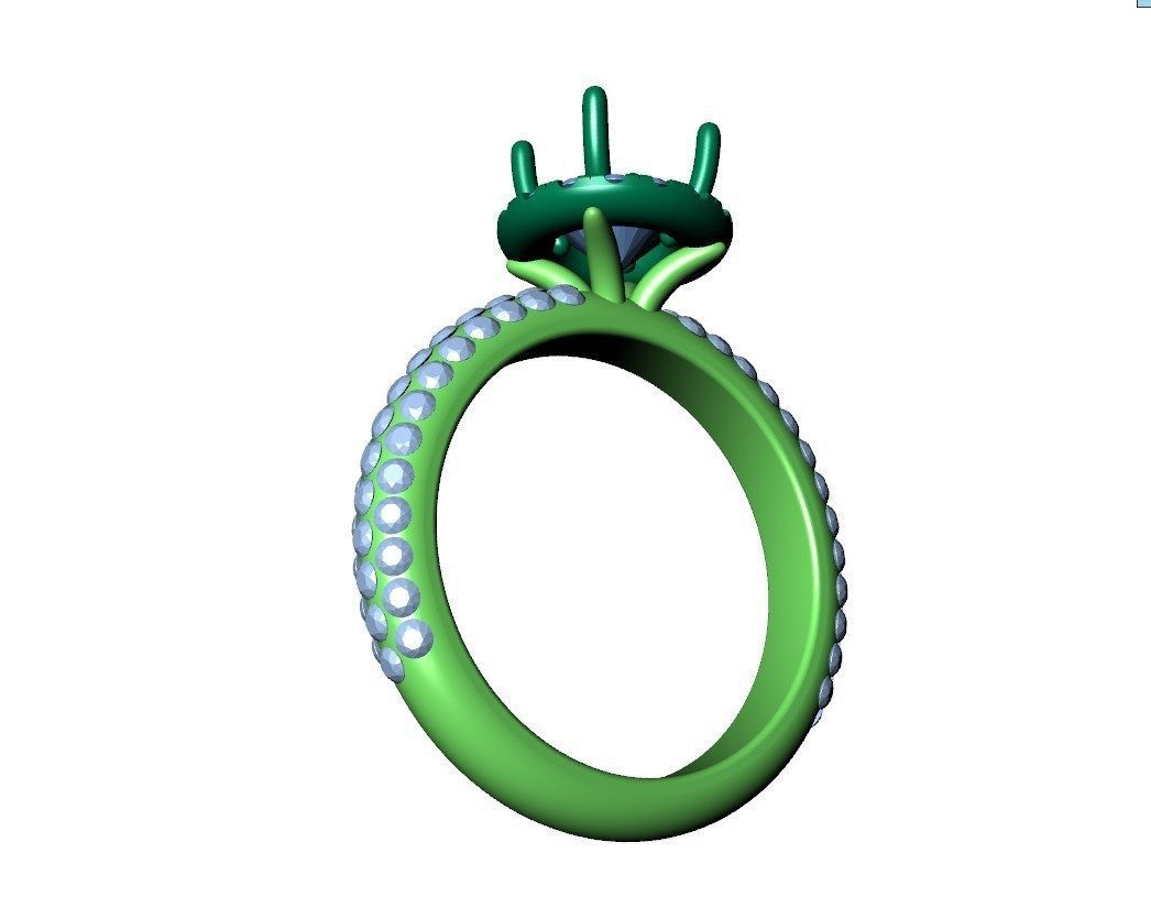 Engagement Ring Halo Settings With Basket Style For Media - SK1  3D model_22
