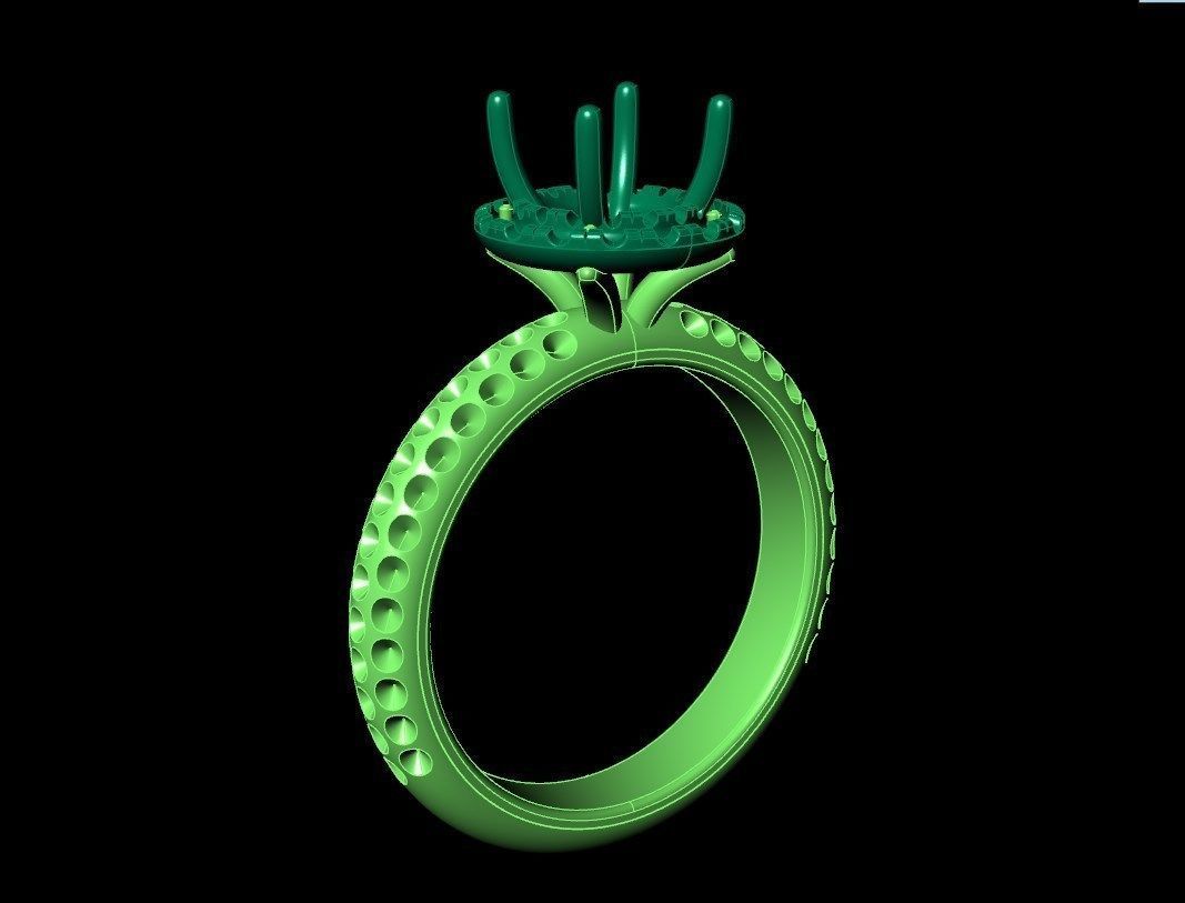 Engagement Ring Halo Settings With Basket Style For Media - SK1  3D model_8