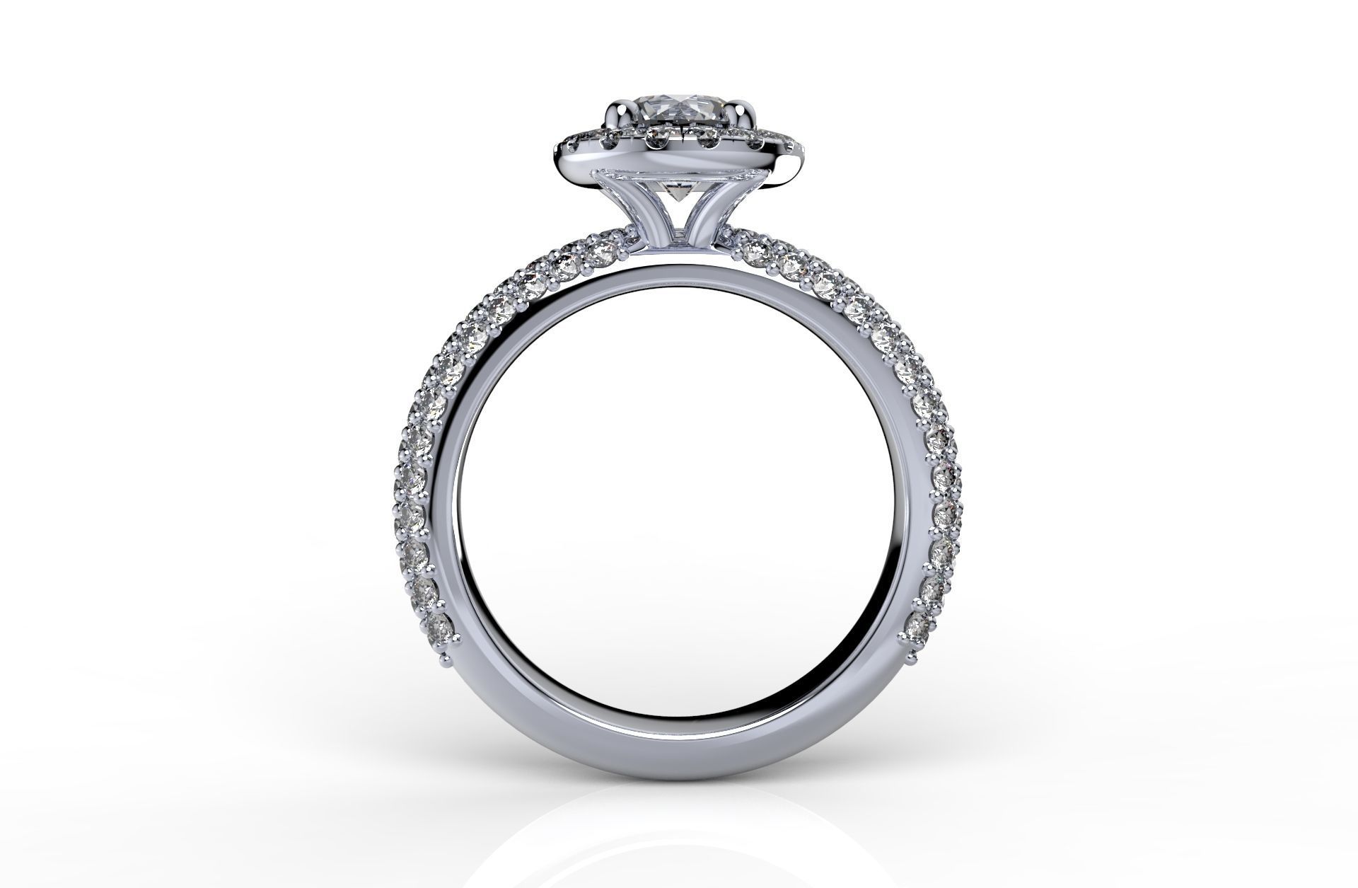 Engagement Ring Halo Settings With Basket Style For Media - SK1  3D model_1