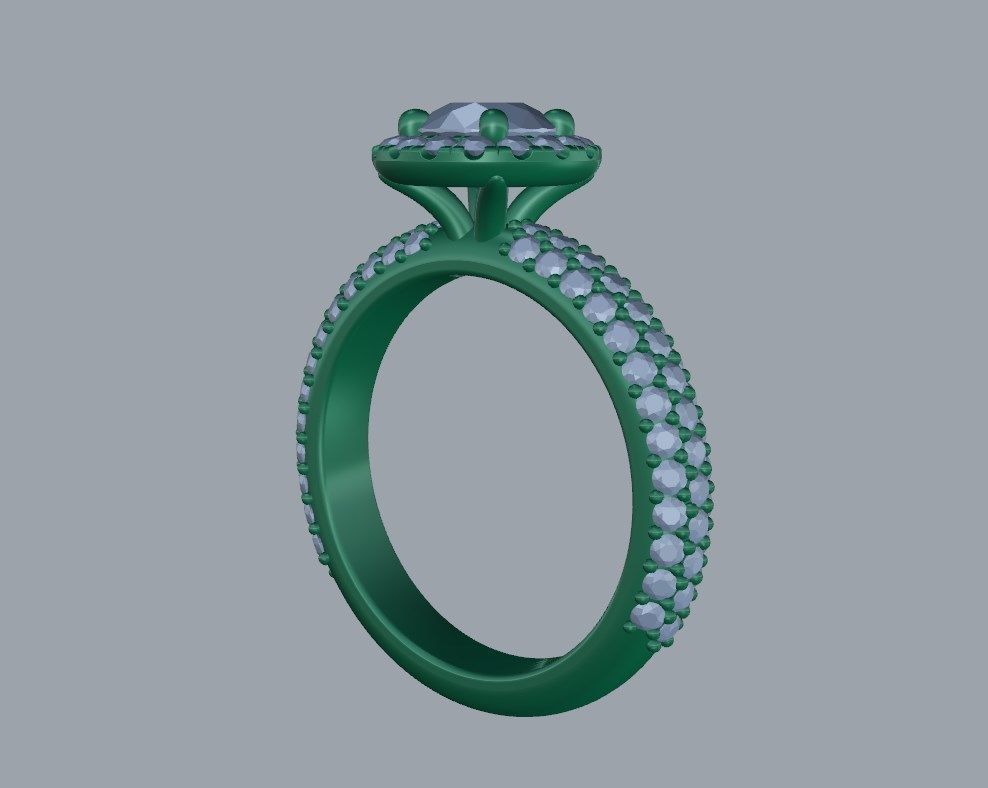 Engagement Ring Halo Settings With Basket Style For Media - SK1  3D model_27