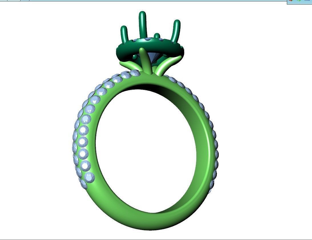 Engagement Ring Halo Settings With Basket Style For Media - SK1  3D model_15