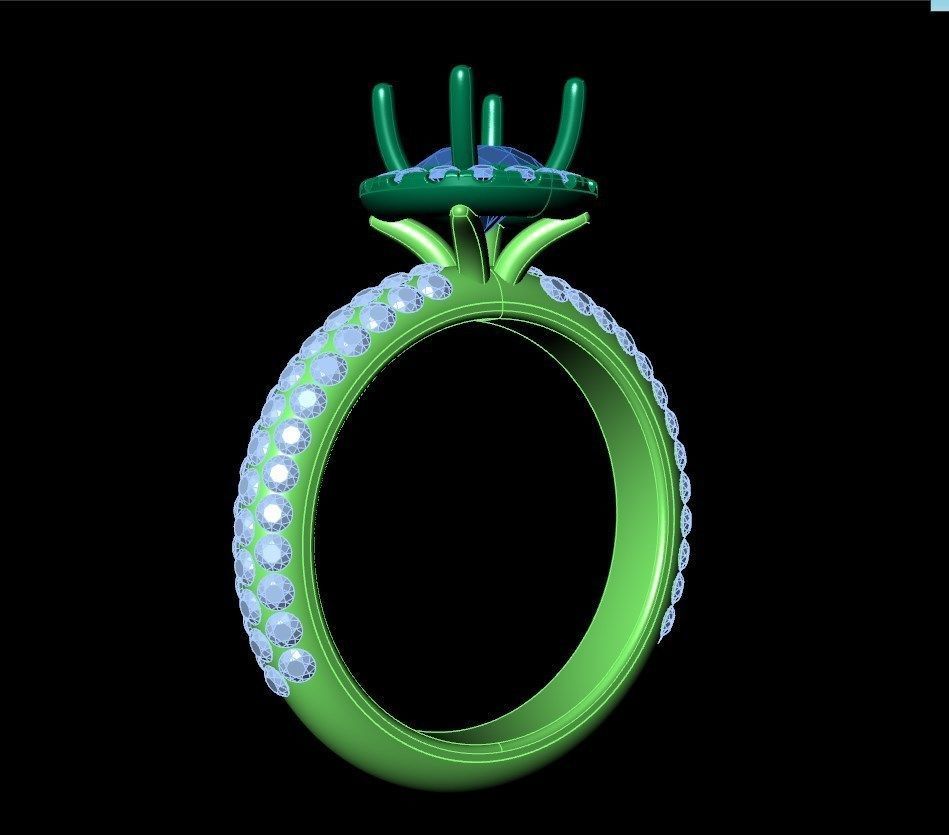 Engagement Ring Halo Settings With Basket Style For Media - SK1  3D model_21