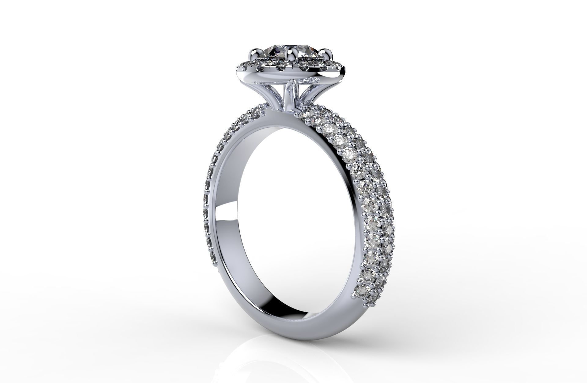 Engagement Ring Halo Settings With Basket Style For Media - SK1  3D model_3