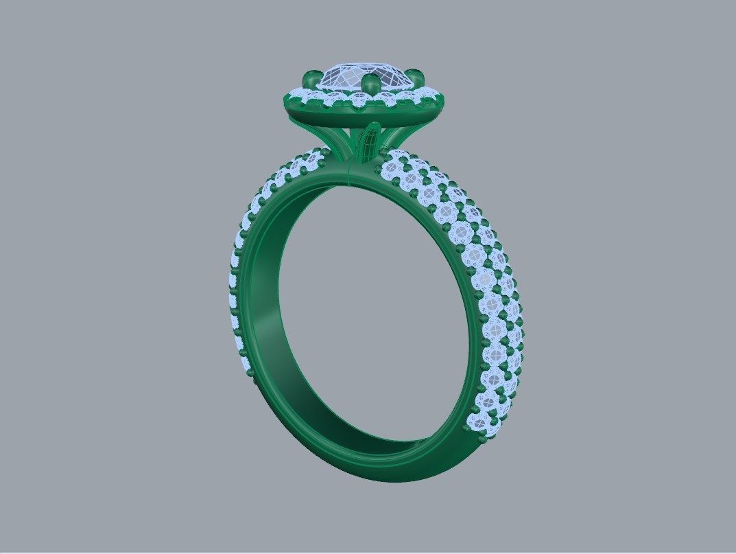 Engagement Ring Halo Settings With Basket Style For Media - SK1  3D model_9