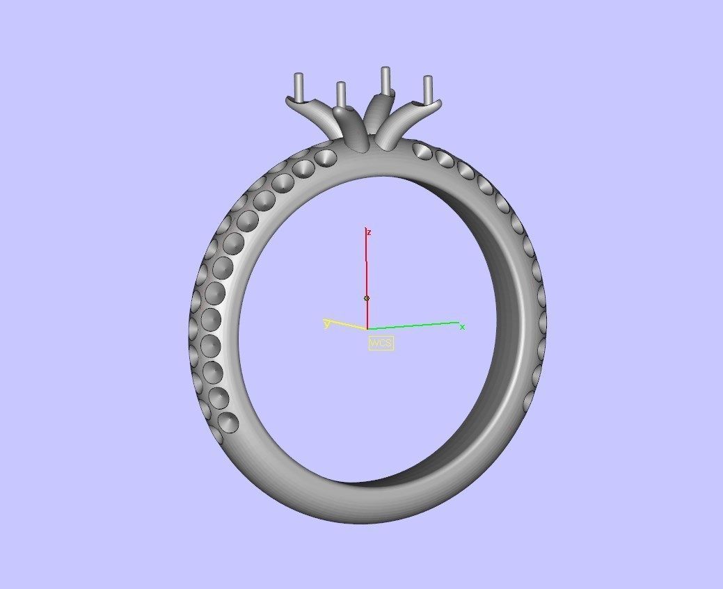 Engagement Ring Halo Settings With Basket Style For Media - SK1  3D model_7