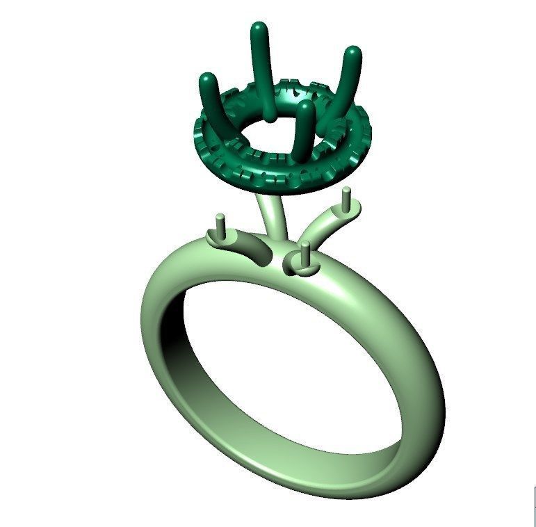 Engagement Ring Halo Settings With Basket Style For Media - SK1  3D model_18