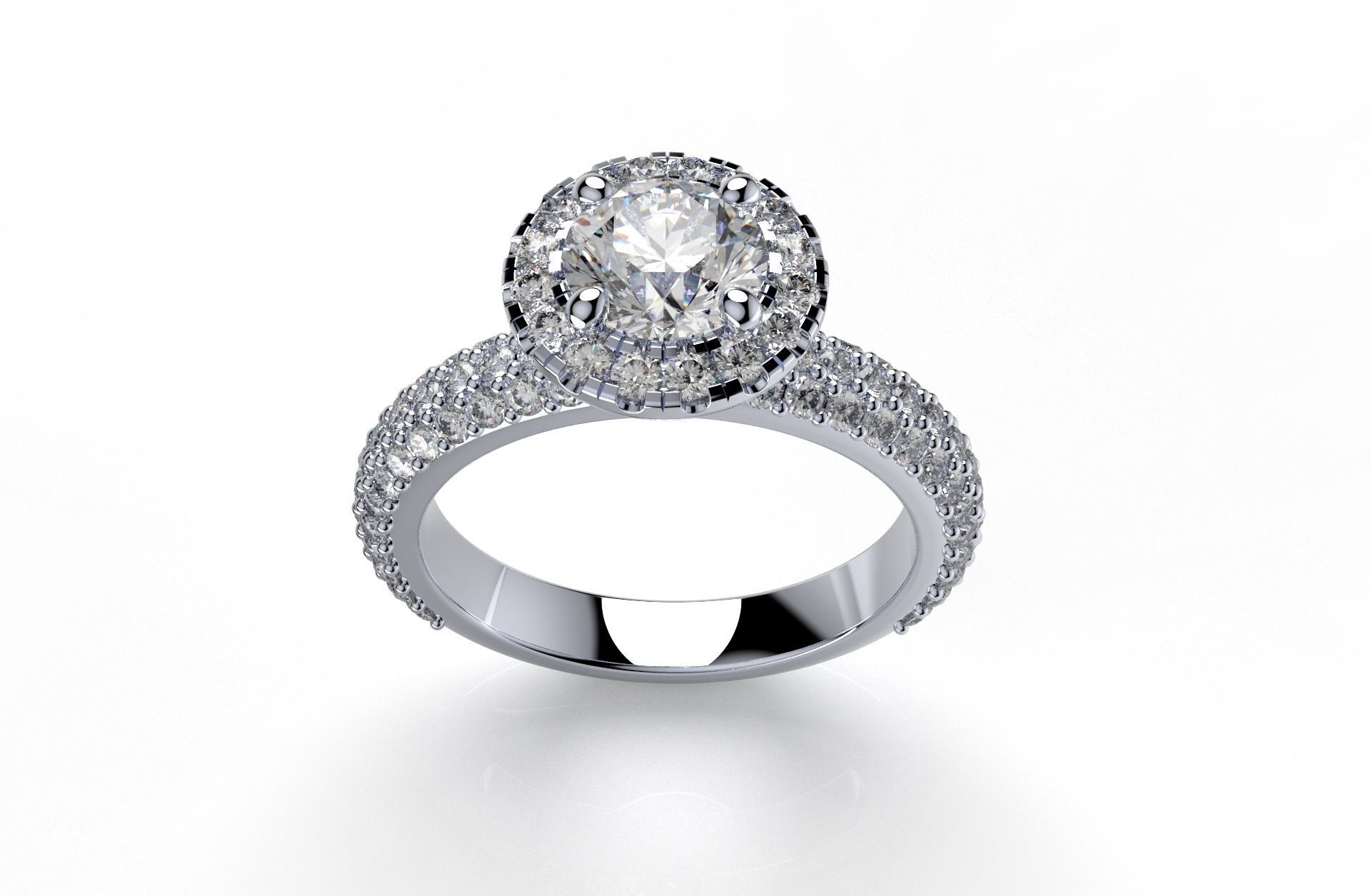 Engagement Ring Halo Settings With Basket Style For Media - SK1  3D model_2