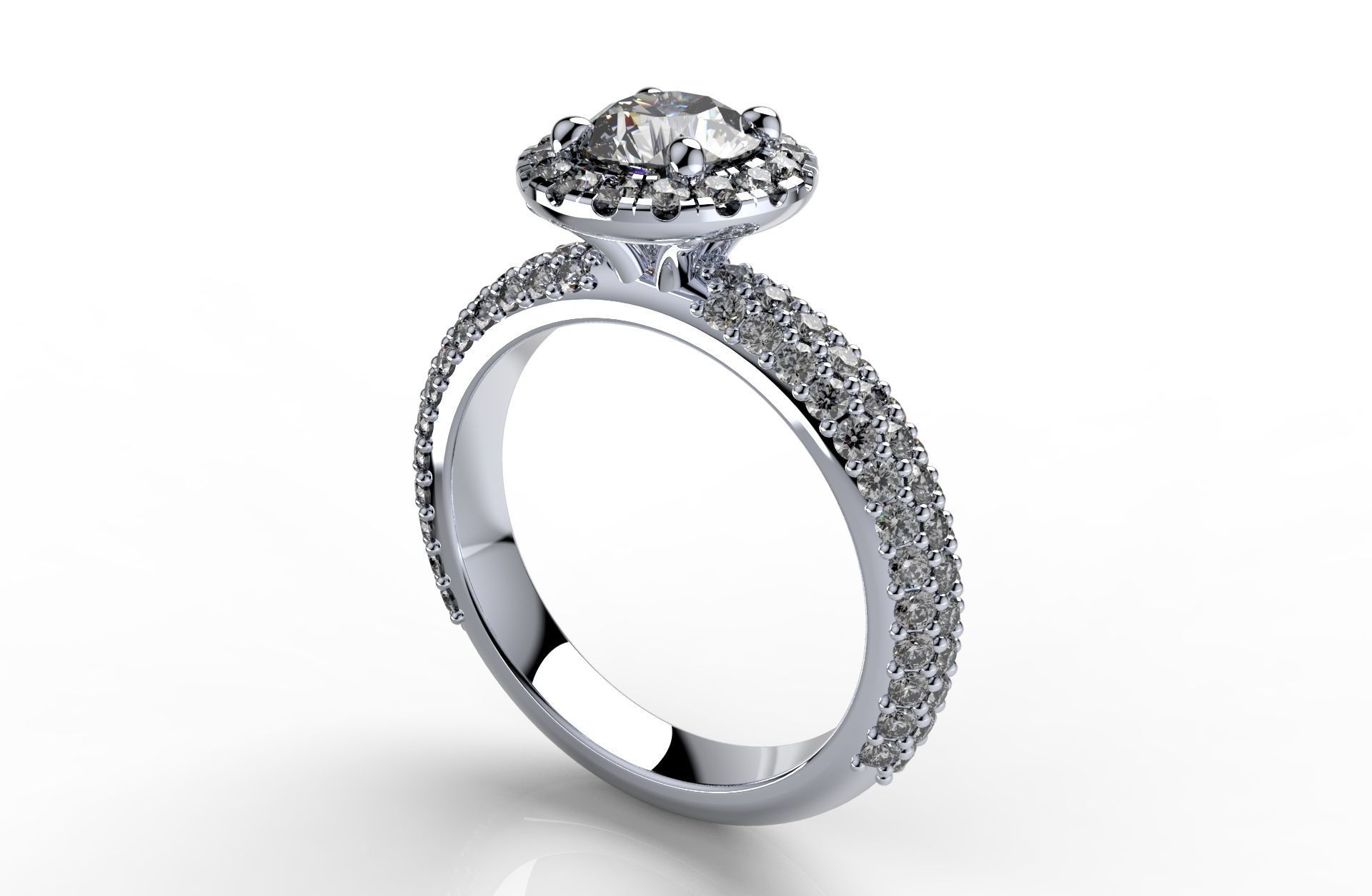 Engagement Ring Halo Settings With Basket Style For Media - SK1  3D model_6