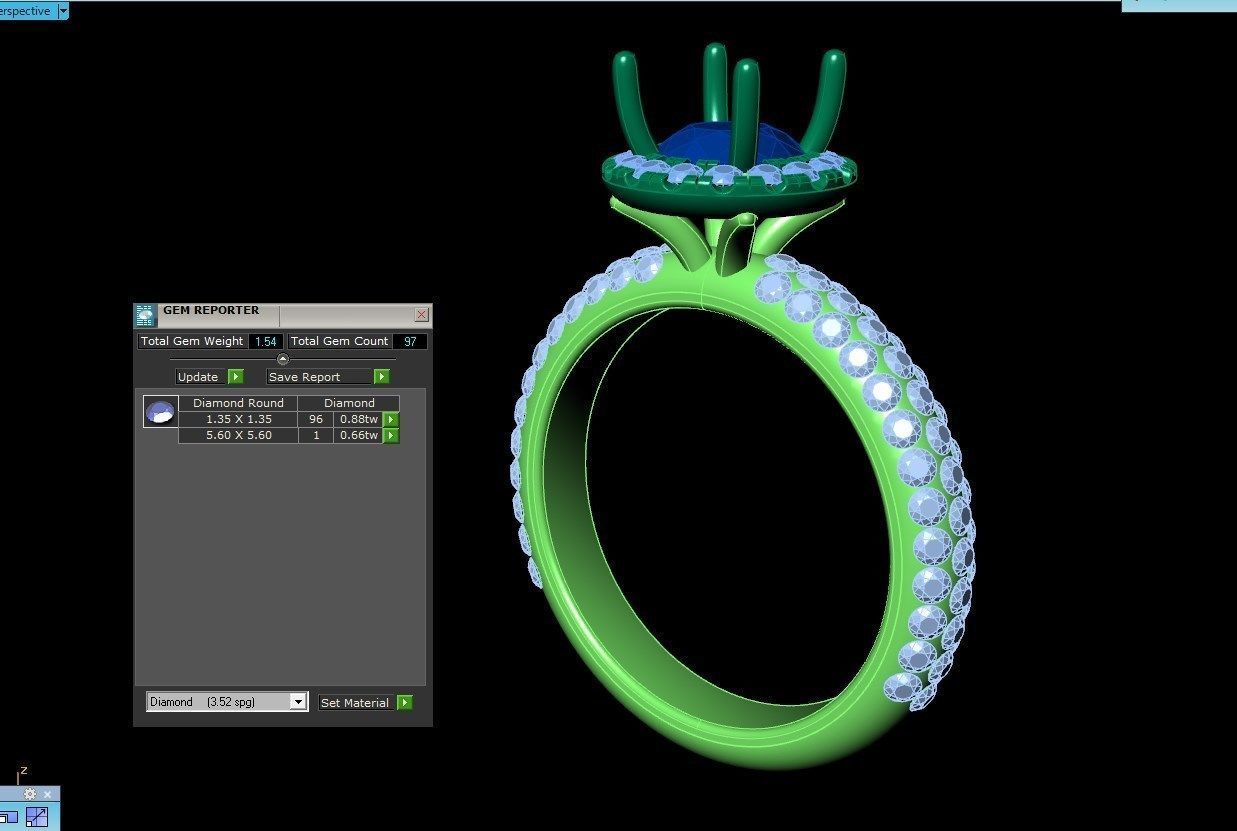 Engagement Ring Halo Settings With Basket Style For Media - SK1  3D model_11