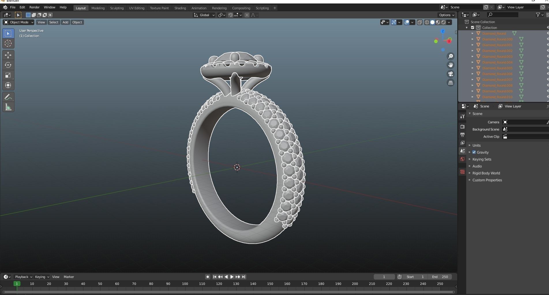 Engagement Ring Halo Settings With Basket Style For Media - SK1  3D model_29