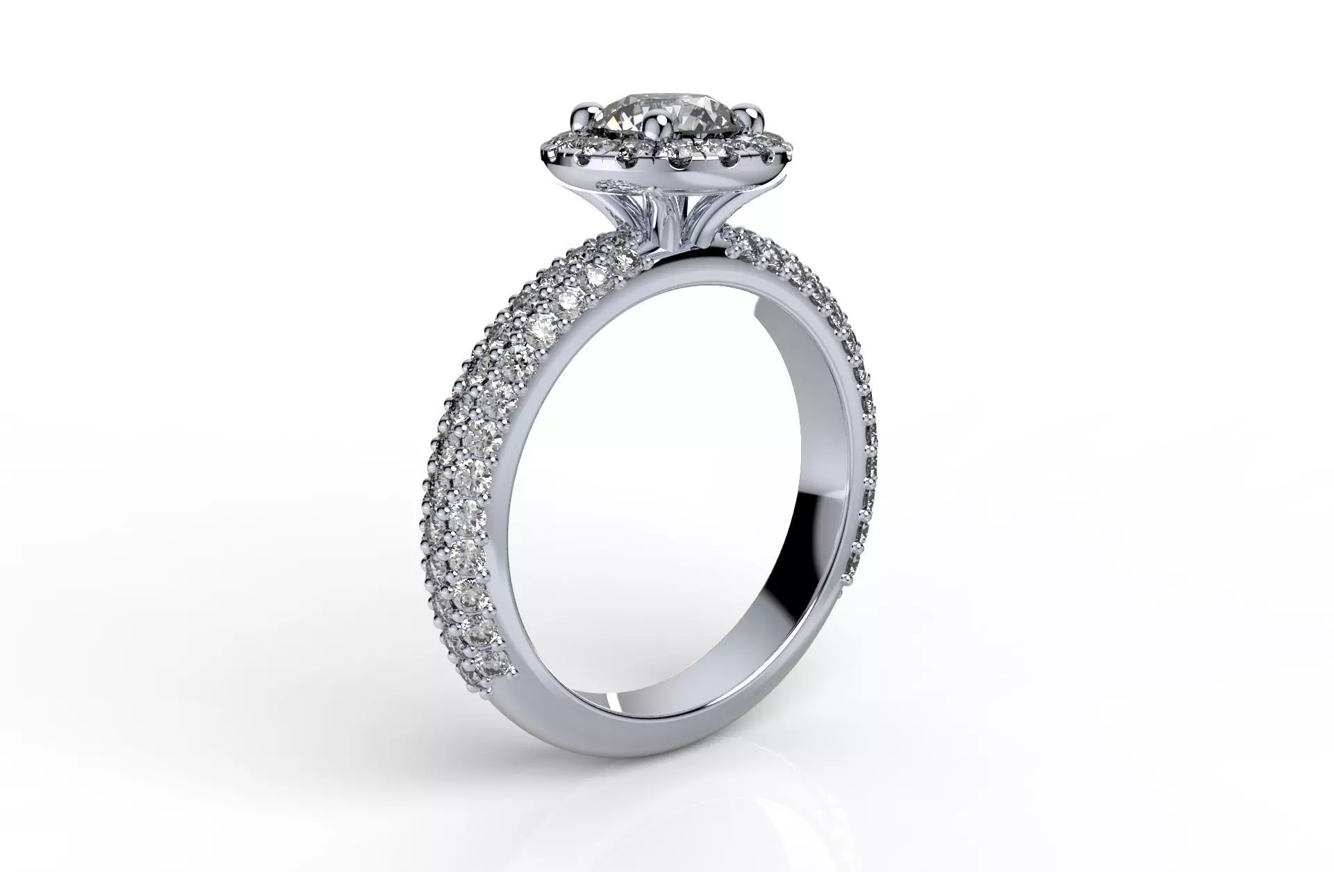Engagement Ring Halo Settings With Basket Style For Media - SK1  3D model_0