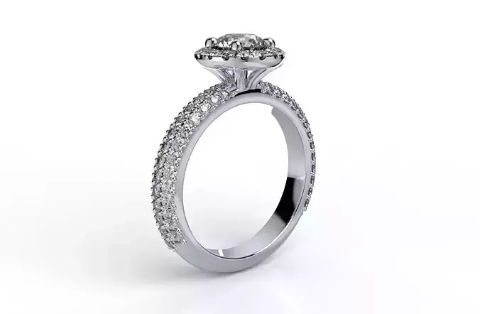 Engagement Ring Halo Settings With Basket Style For Media - SK1 