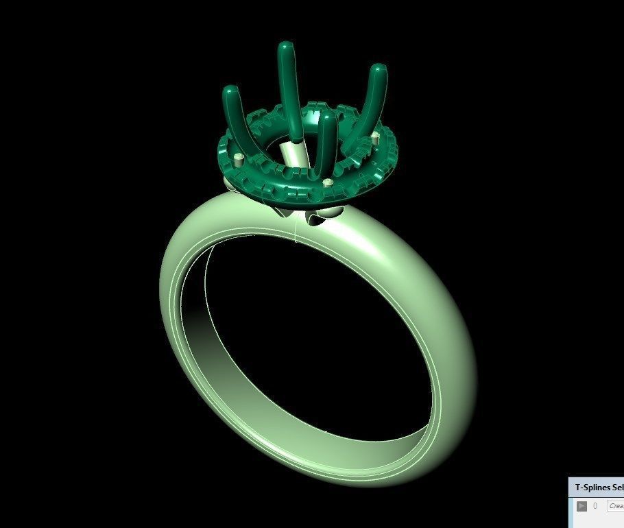 Engagement Ring Halo Settings With Basket Style For Media - SK1  3D model_19