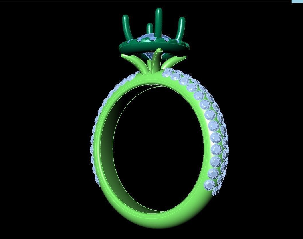 Engagement Ring Halo Settings With Basket Style For Media - SK1  3D model_28