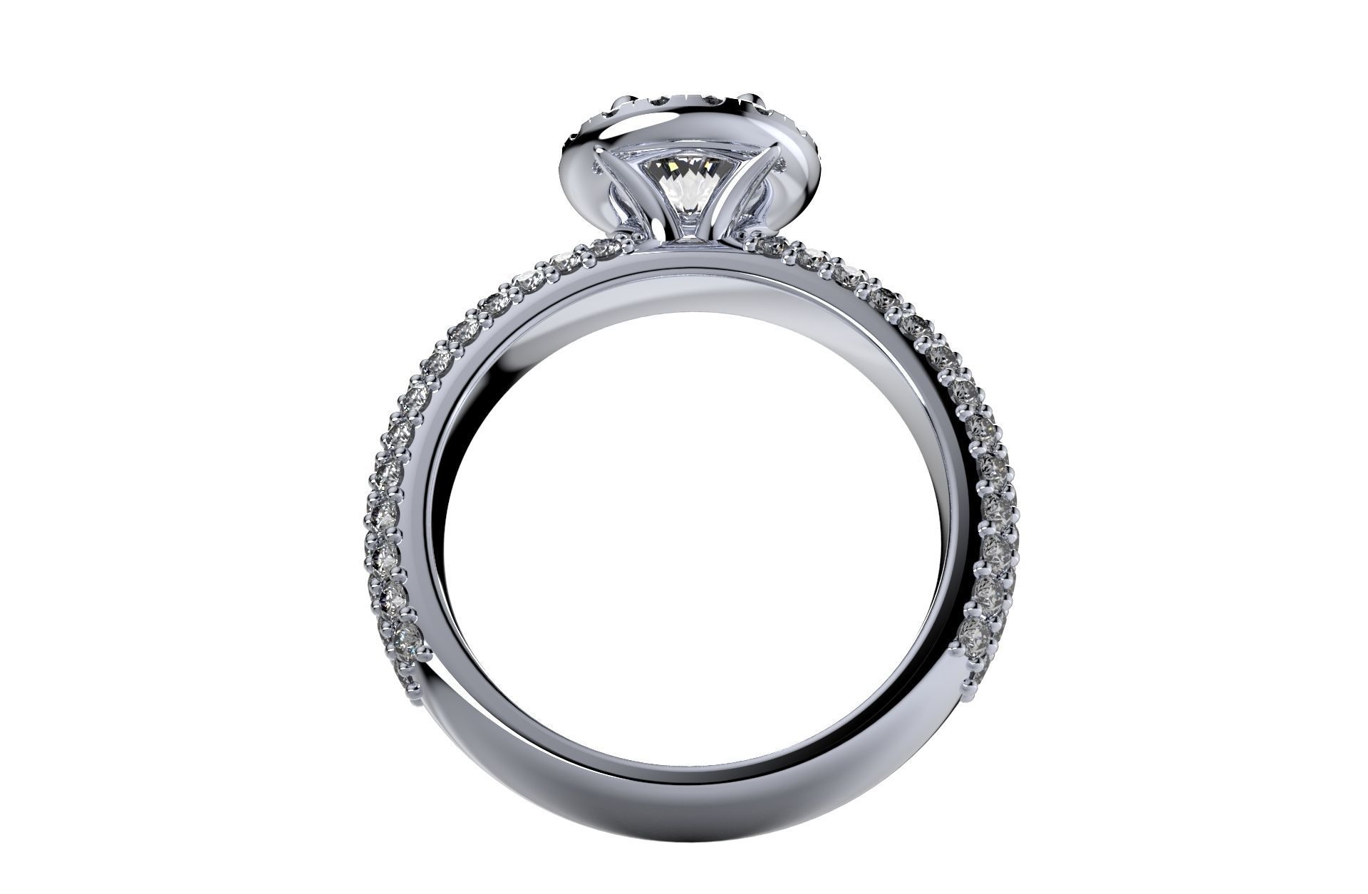 Engagement Ring Halo Settings With Basket Style For Media - SK1  3D model_5
